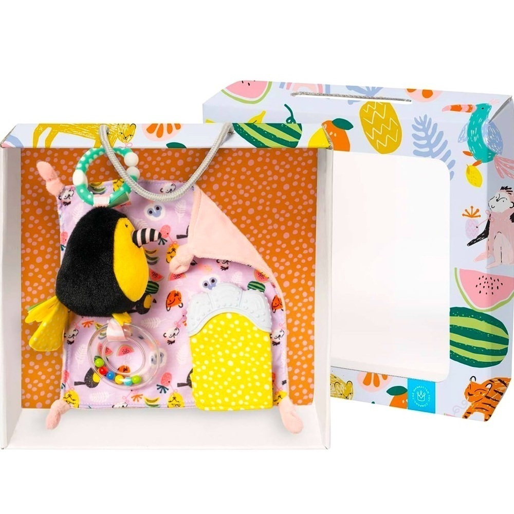 Manhattan Toy Fruity Paws Teether Mitt & Blankie Gift Set for Babies